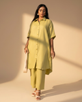 Hakan Button-Up Top & Pants Two Piece Casual Set