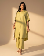 Hakan Button-Up Top & Pants Two Piece Casual Set