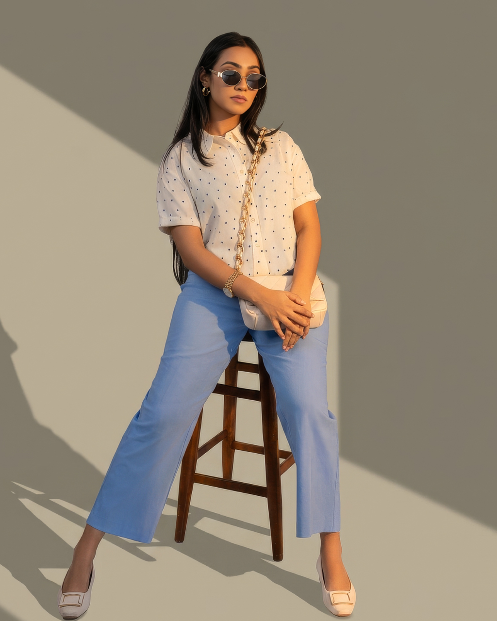 James Two Button High Waist Casual Pants