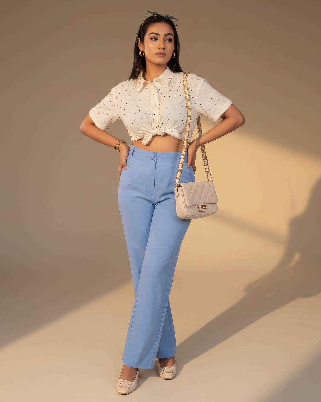 James Two Button High Waist Casual Pants